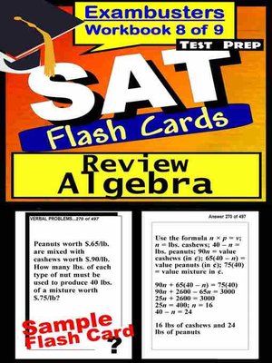 cover image of SAT Test Algebra Review&#8212;SAT Math Flashcards&#8212;SAT Prep Exam Workbook 8 of 9
